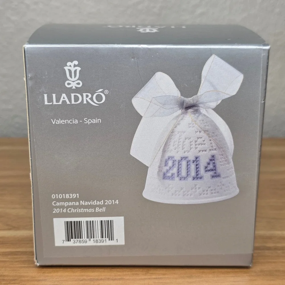 Lladro 2014 Porcelain Christmas Bell Ornament 01018391 New In Original Box